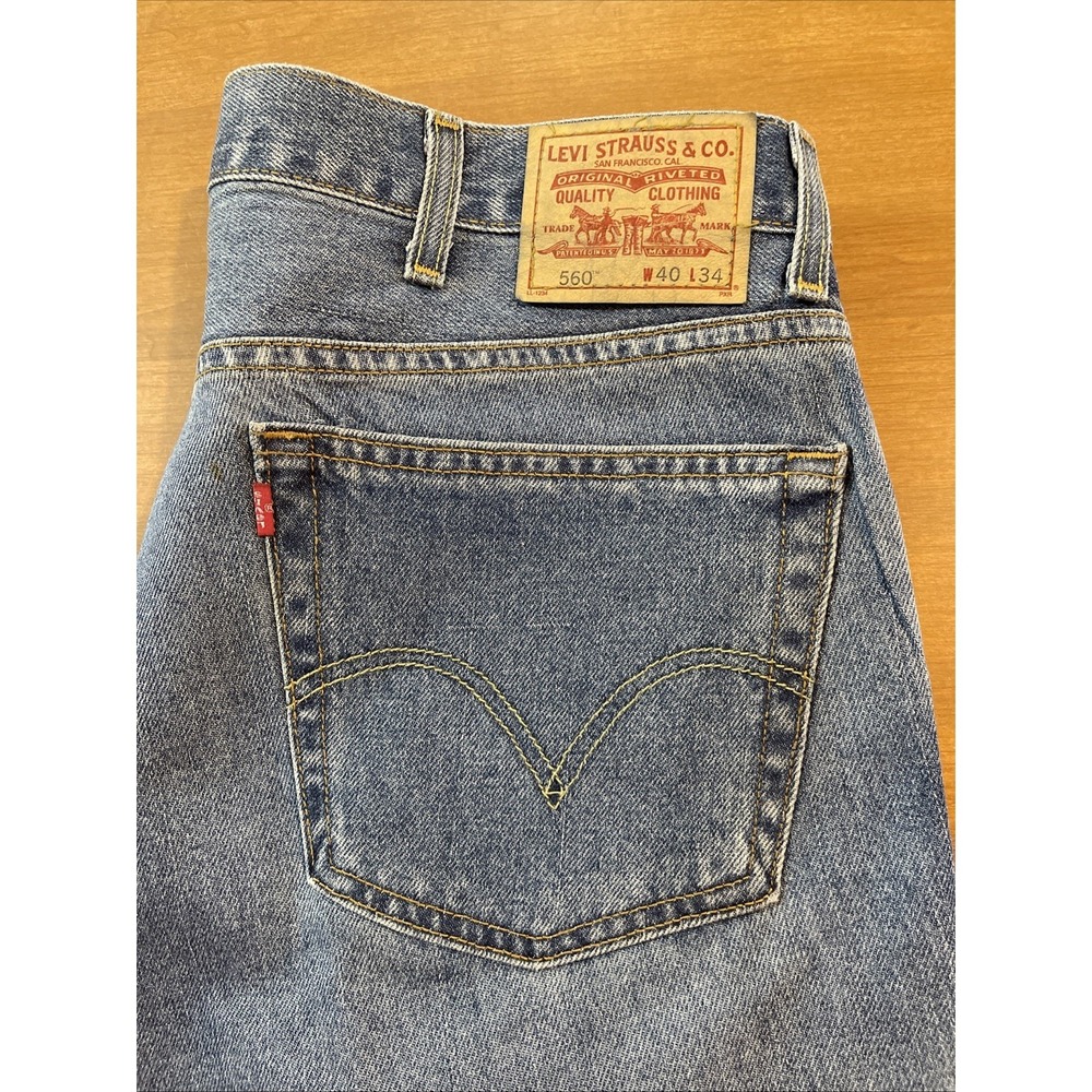 Vintage Y2K Levi's 560 Comfort Fit Jeans Men 40x34 Blue Tapered Leg (Med Wash) - Picture 11 of 11
